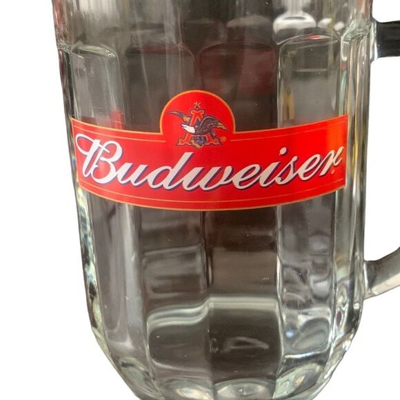 Vintage Budweiser Bud Logo Heavy Glass Beer Mug VCA A Timeless Addition Classic - Picture 5 of 13